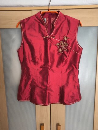Blusa in seta rossa