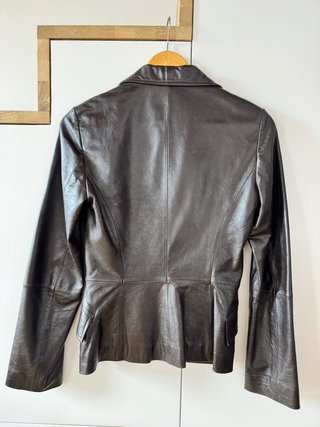 Chaqueta Zara Basic Polipiel Marrón Talla S