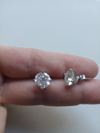 Pendientes Moissanita Plata 925 de 3 quilates.