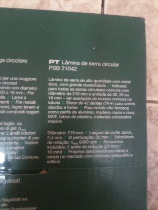 2 Hojas Sierra Circular Parkside 210mm