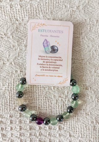 Pulsera de Piedras Naturales Estudiantes