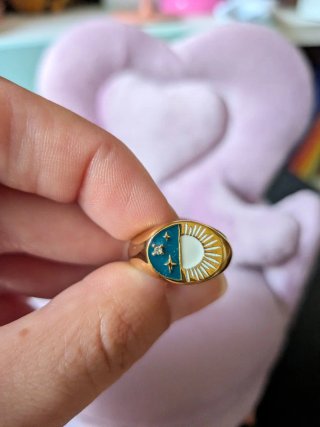 Anillo Sol y Luna con Diamante