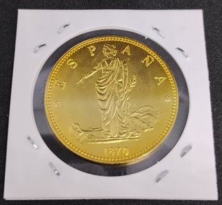 🇪🇦 100 PESETAS ORO ESPAÑA AÑO 1870 REPRODUCCIÓN