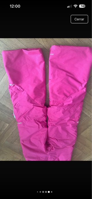 Pantalón de esquí niña rosa con tirantes