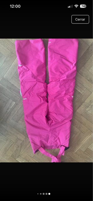Pantalón de esquí niña rosa con tirantes