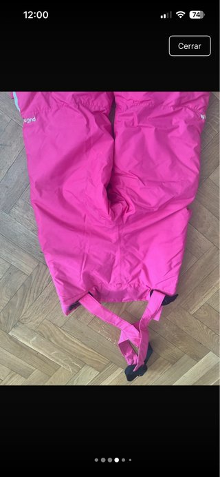 Pantalón de esquí niña rosa con tirantes