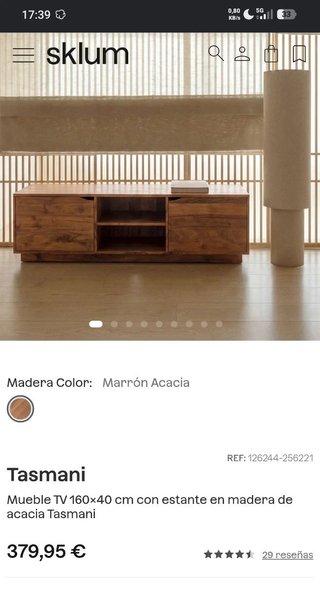 Sklum Tasmani Mueble TV 160x40 cm con estante