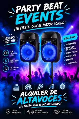 Alquiler de Altavoces Vonyx con Trípodes