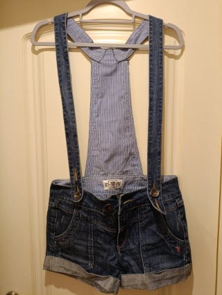 Peto corto vaquero azul y blanco Talla S