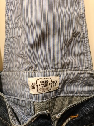 Peto corto vaquero azul y blanco Talla S