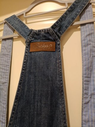 Peto corto vaquero azul y blanco Talla S