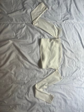 Top manga larga blanco