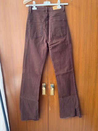 Pantalón Vaquero Flare Marrón