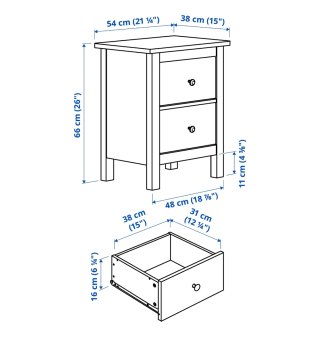 Mesita de noche Hemnes Ikea blanca