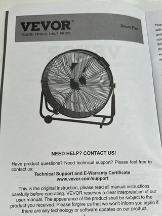 Ventilador Industrial VEVOR de Tambor