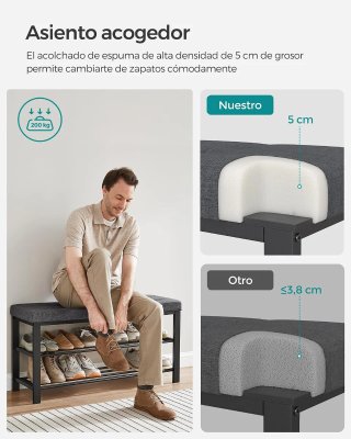 Banco Zapatero SONGMICS LBS579B01 3 Niveles