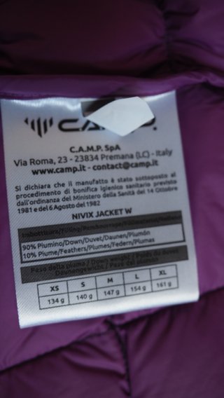 Chaqueta Plumón CAMP Mujer Talla S