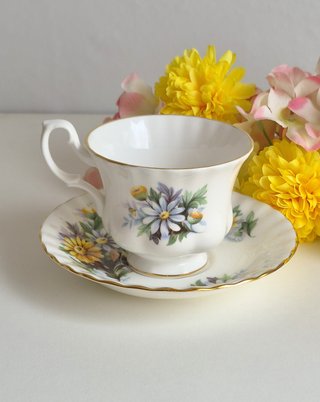 Taza y platillo Royal Albert porcelana inglesa