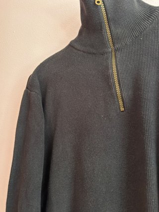 Jersey Negro con Media Cremallera Blend