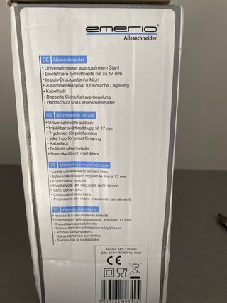 Affettatrice Emerio 80W Pieghevole nuova