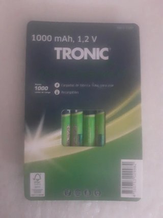 Pilas Recargables AAA Tronic 1000 mAh (4 uds)