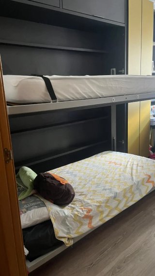 Litera plegable con armario y estantería