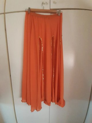 Falda para Danza del Vientre Naranja