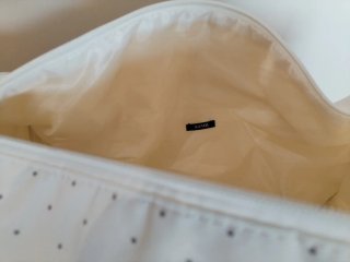 Bolso cambiador bebé blanco lunares