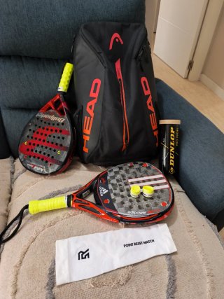 Pack pádel: Paletero HEAD, 2 palas, Dunlop
