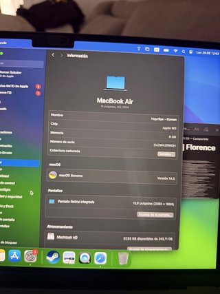 MacBook Air M3 13.6 256GB Medianoche 2024