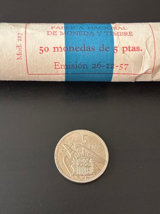 Moneda 5 Pesetas 1957 *69 SC Estado Español