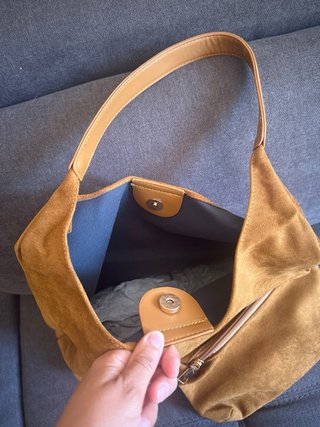 Borsa in camoscio con pochette