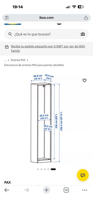 Armario Ikea blanco con puerta y estantes