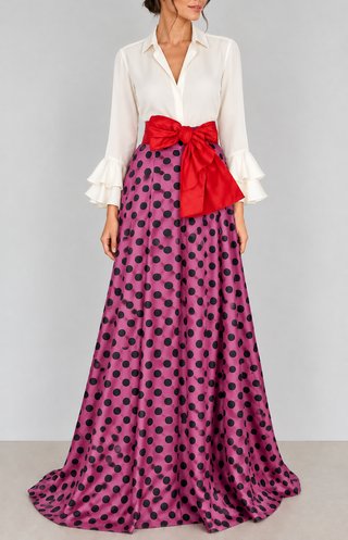 Falda Carolina Herrera Seda Lunares