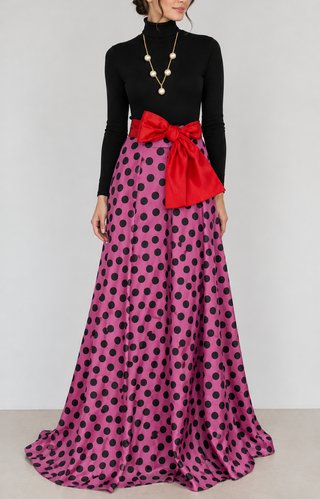 Falda Carolina Herrera Seda Lunares