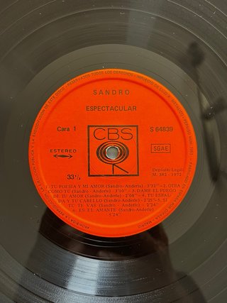 Vinilo Sandro Espectacular CBS S 64839