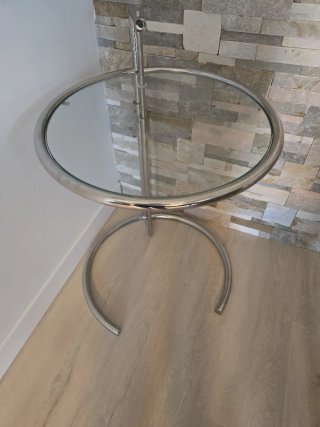 Mesa Auxiliar Eileen Gray Acero y Cristal