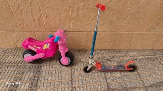 Moto y Patinete Infantil Rosa