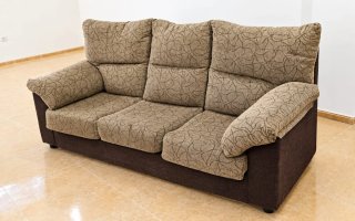 Sofá 3 Plazas/Beige/Marrón. Sillón/Salón/Comedor