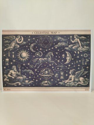 Lámina Mapa Celestial Esotérico DIN A4