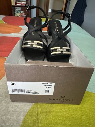 Martinelli Sandalias Negras Tacón Talla 38