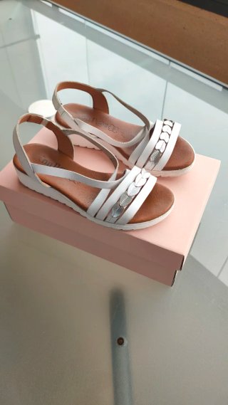 Sandalias Konpas Blancas Piel