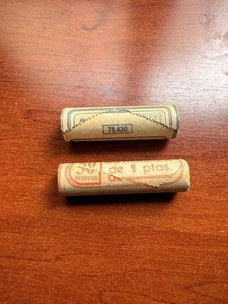 Rollos de monedas pesetas antiguas