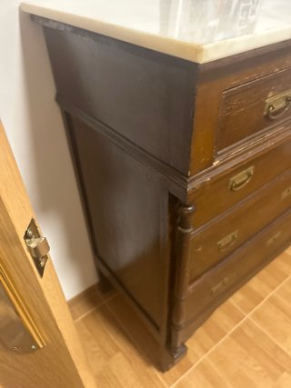 Cómoda antigua vintage mármol y madera