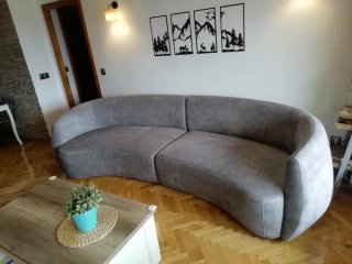 Sofá Curvo Diseño Gris