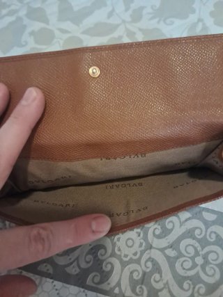 Cartera Bvlgari Marrón y Dorada