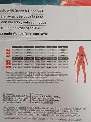 Disfraz Novia Cadáver Talla M Halloween