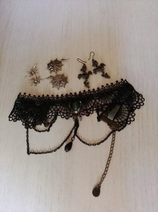 Pack Joyas Gótico Araña Cruz