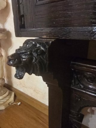 Bargueño antiguo madera y tela