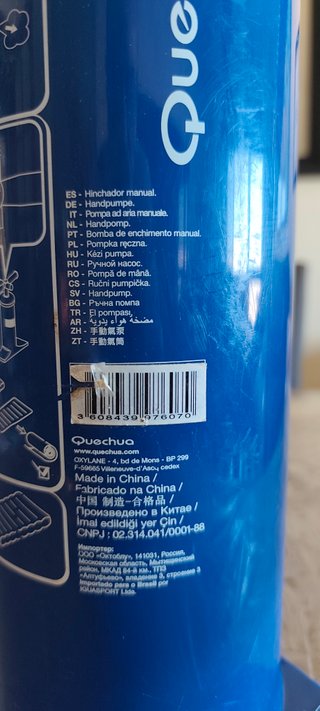 Bomba de inflado manual Quechua 4L
